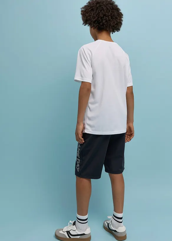 T-shirt per sport e pantaloni corti in materiale ad asciugatura rapida (set 2 pezzi), bonprix