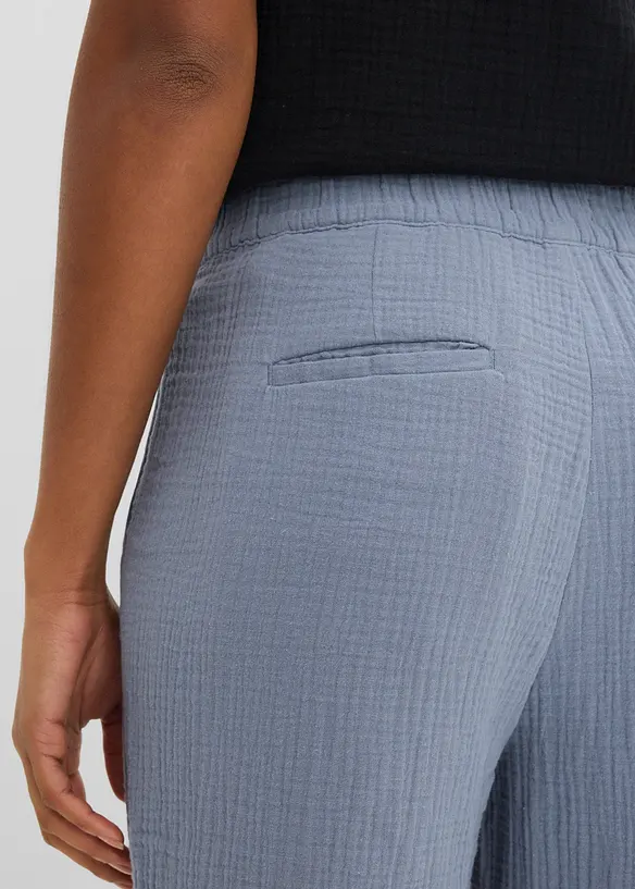 Pantaloni culotte in mussola di puro cotone, bonprix