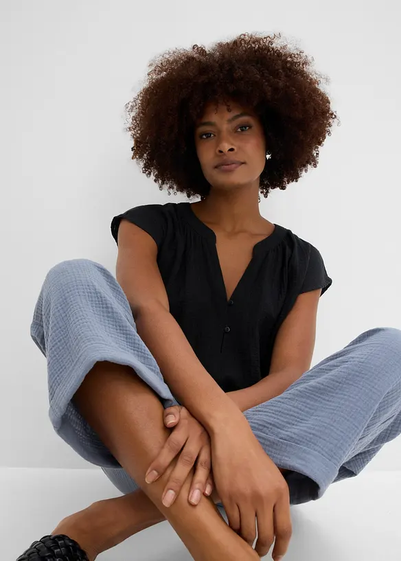 Pantaloni culotte in mussola di puro cotone, bonprix