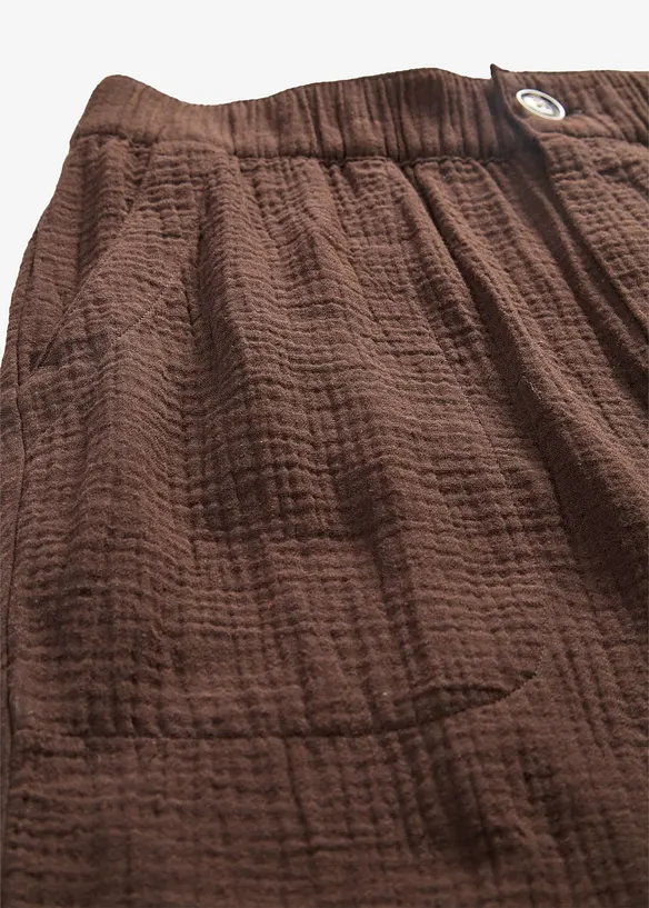 Pantaloni culotte in mussola di puro cotone, bonprix