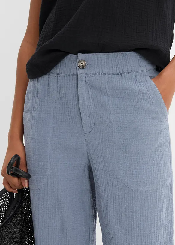 Pantaloni culotte in mussola di puro cotone, bonprix