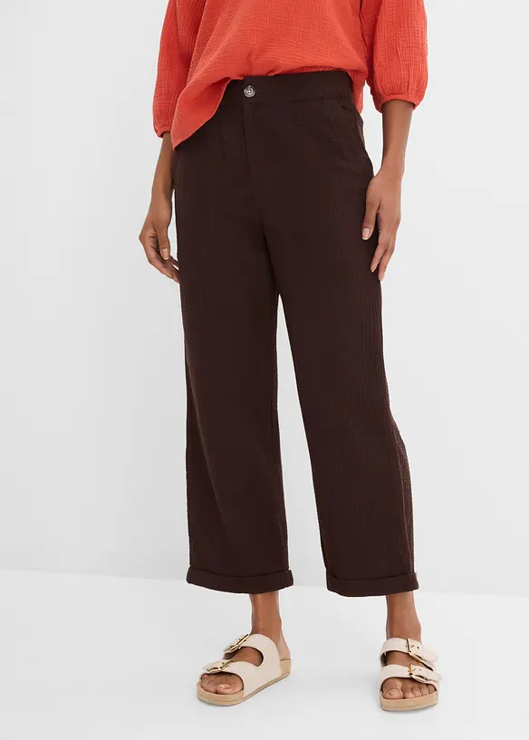 Pantaloni culotte in mussola di puro cotone, bonprix