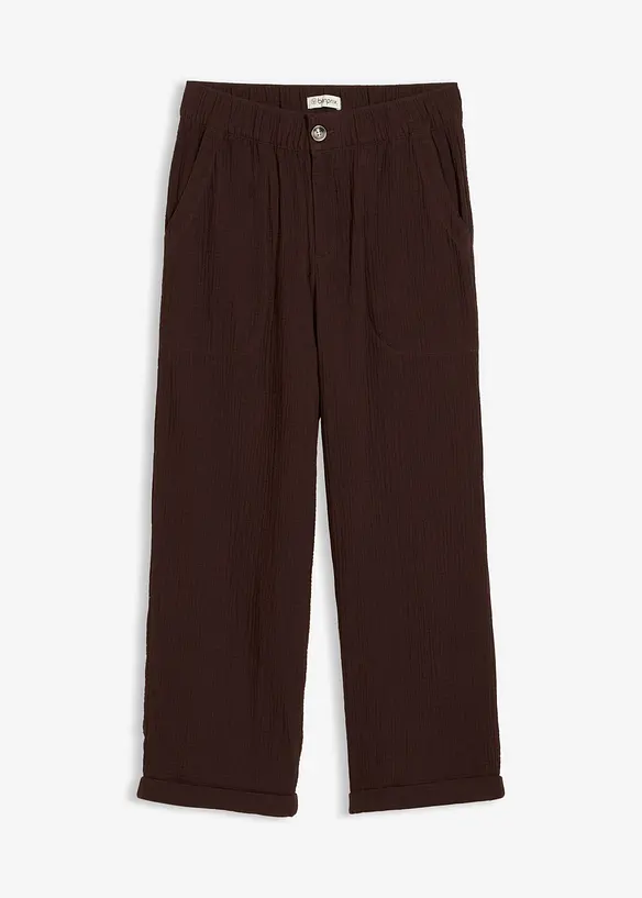 Pantaloni culotte in mussola di puro cotone, bonprix