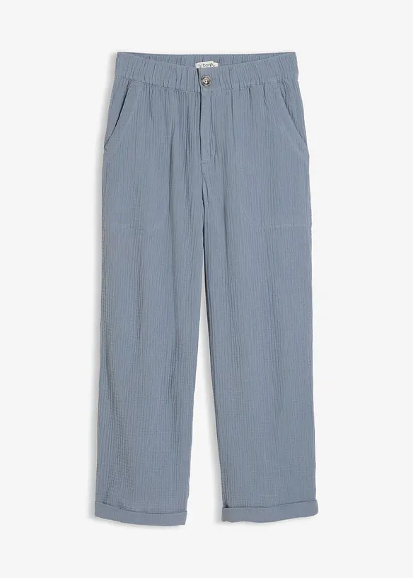 Pantaloni culotte in mussola di puro cotone, bonprix