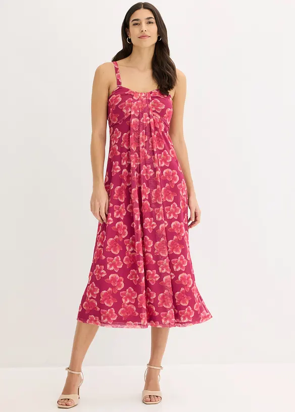 Abito lungo con mesh, bonprix