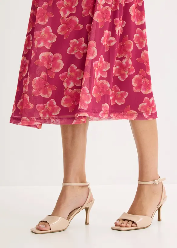 Abito lungo con mesh, bonprix