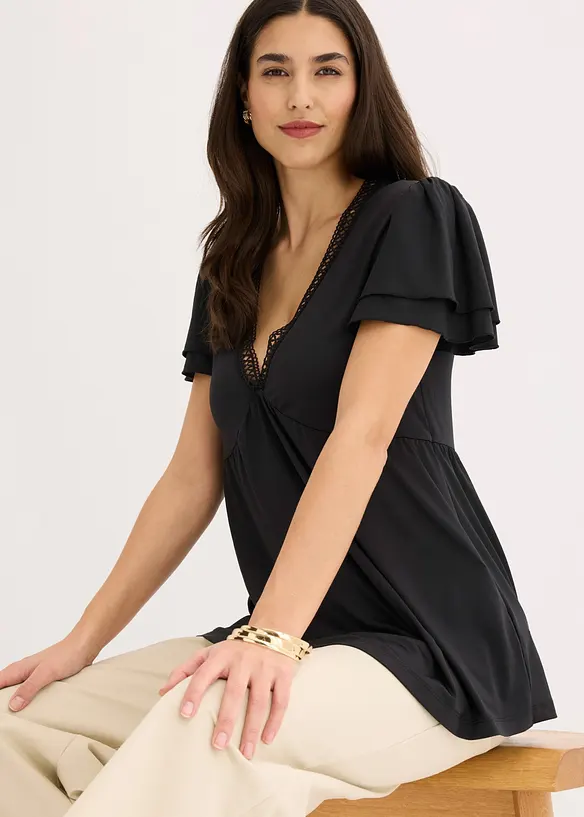 Maglia con pizzo, bonprix