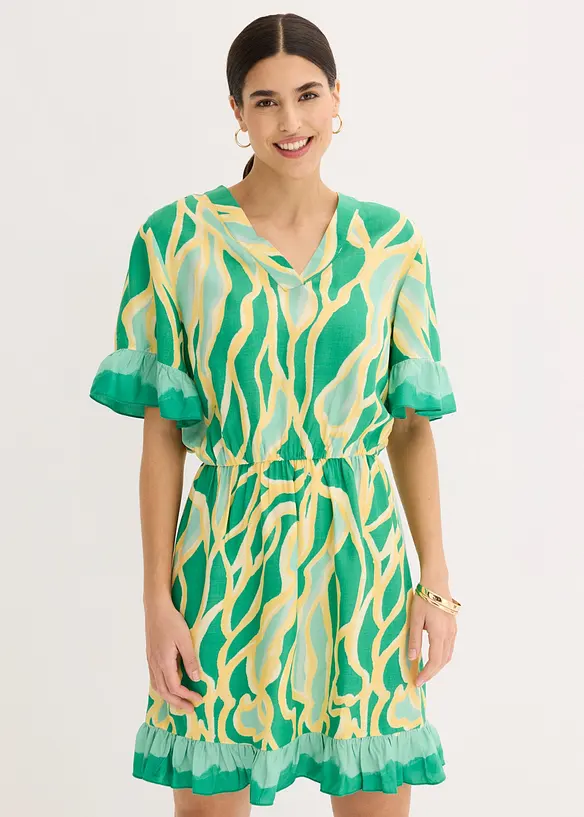 Abito in chiffon con ruches, bonprix