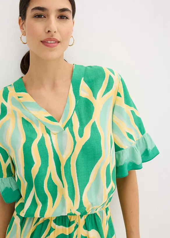 Abito in chiffon con ruches, bonprix