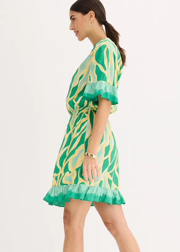 Abito in chiffon con ruches, bonprix