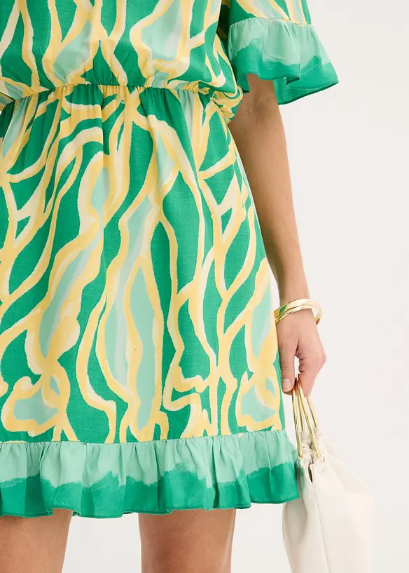 Abito in chiffon con ruches, bonprix