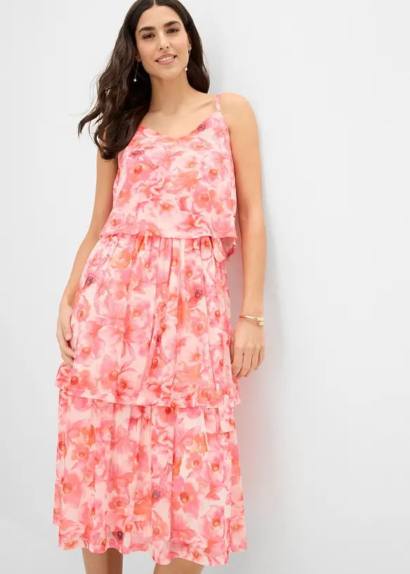 Abito midi in morbido mesh, bonprix