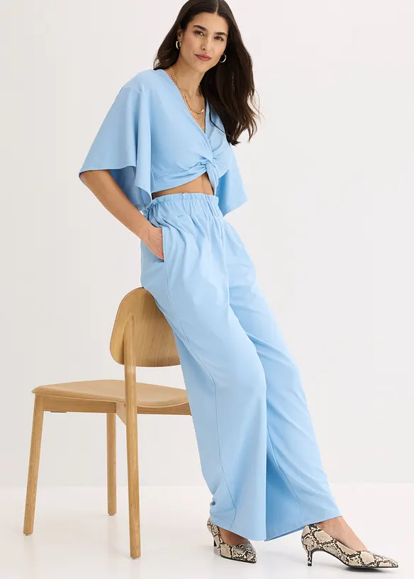 Pantaloni in jersey a vita alta, bonprix