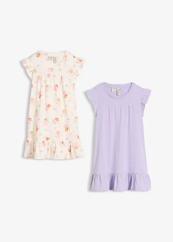 Camicia da notte in puro cotone (pacco da 2), bonprix