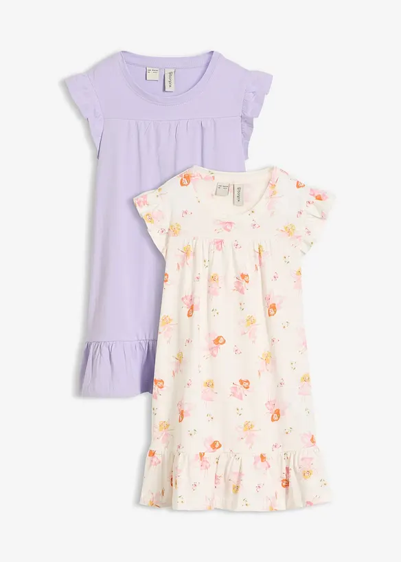 Camicia da notte in puro cotone (pacco da 2), bonprix