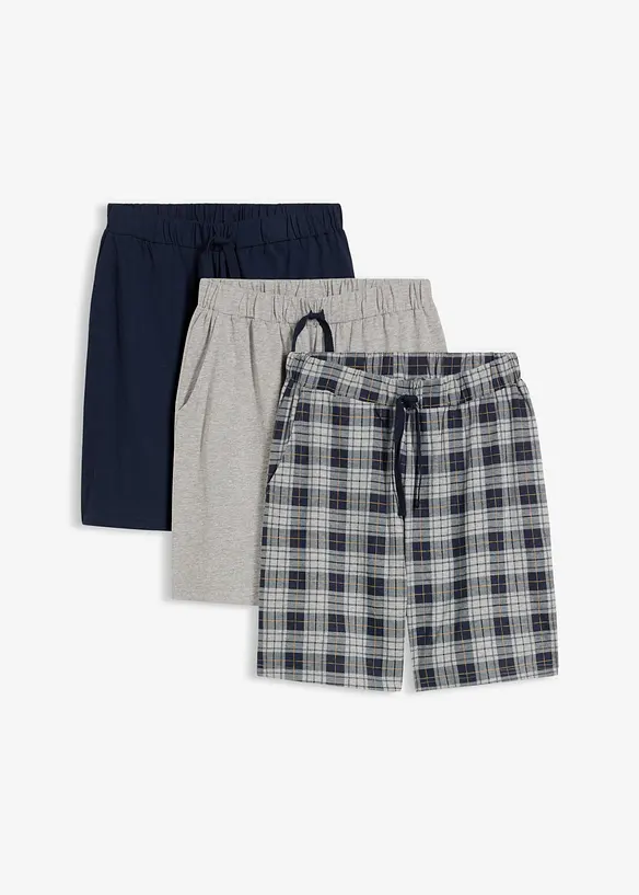 Pantaloni pigiama corti (pacco da 3), bonprix