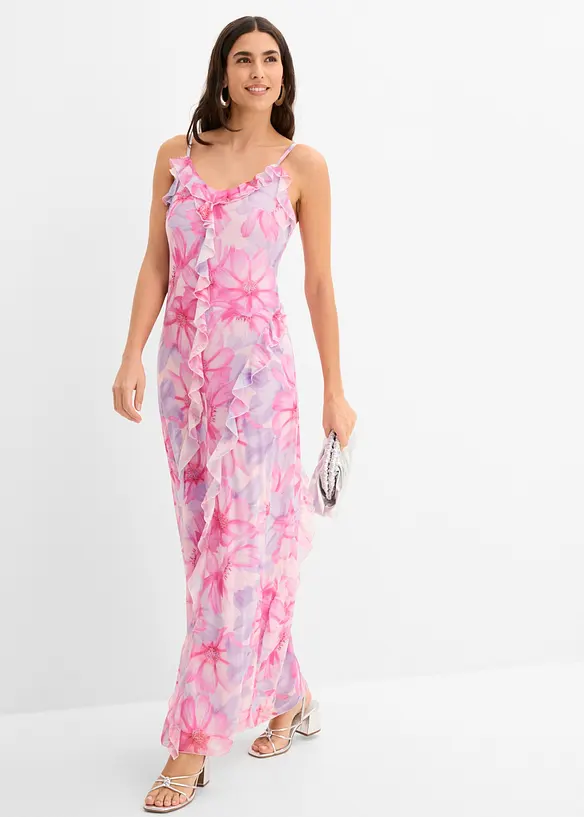 Abito con spalline in mesh morbido, bonprix