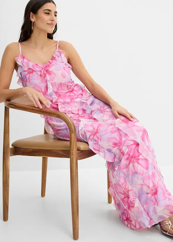 Abito con spalline in mesh morbido, bonprix