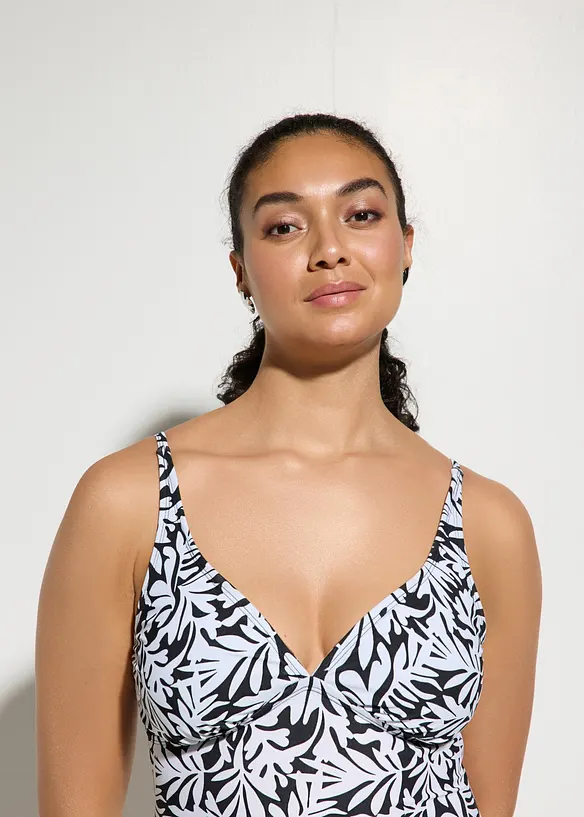 Costume intero con scollatura a V e effetto modellante leggero, bonprix