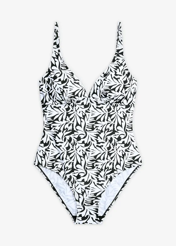 Costume intero con scollatura a V e effetto modellante leggero, bonprix