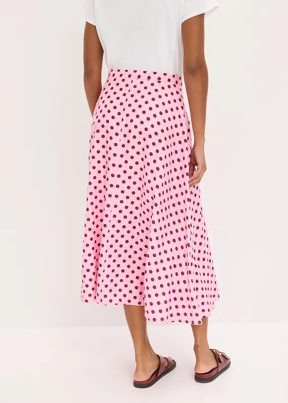 Gonna midi in tessuto misto viscosa fluido, bonprix