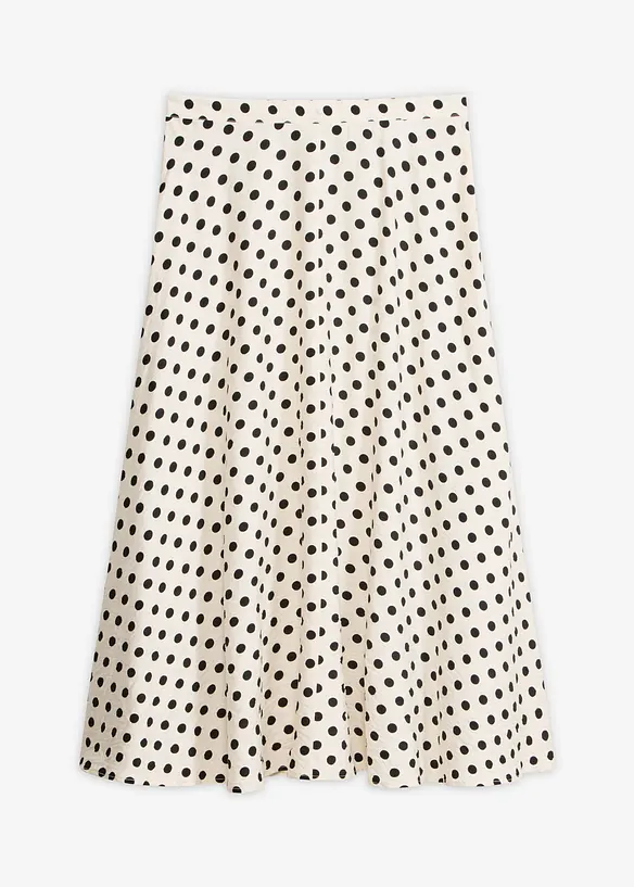 Gonna midi in tessuto misto viscosa fluido, bonprix