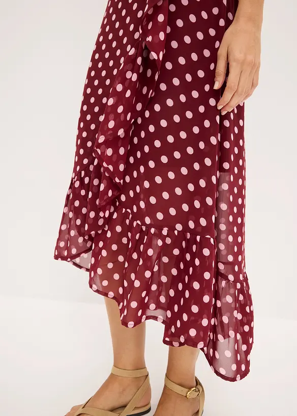 Abito di chiffon con volant, bonprix