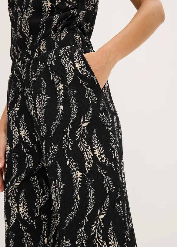 Top in jersey e pantaloni in cr&ecirc;pe operato (set 2 pezzi), bonprix