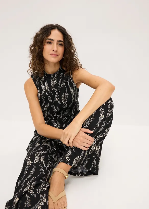 Top in jersey e pantaloni in cr&ecirc;pe operato (set 2 pezzi), bonprix