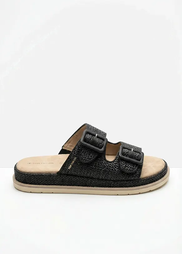 Ciabattine Tom Tailor con plateau ed effetto uncinetto, Tom Tailor