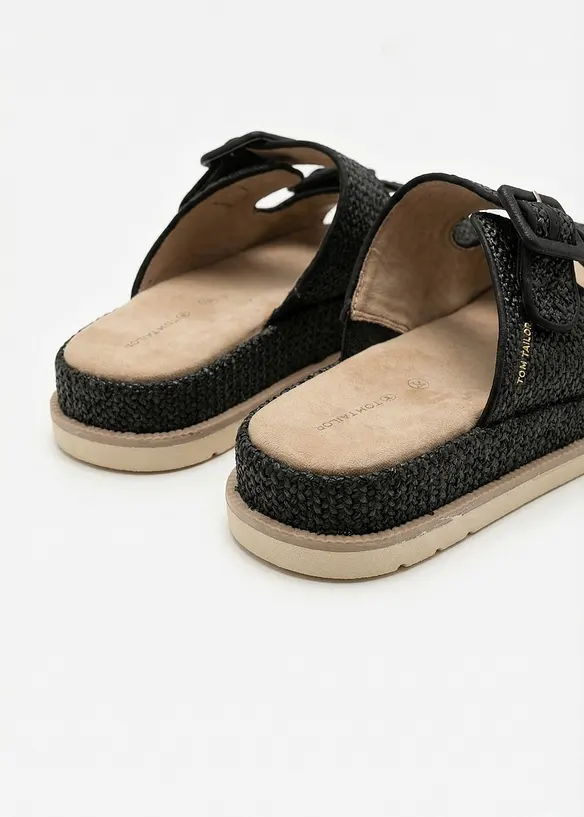 Ciabattine Tom Tailor con plateau ed effetto uncinetto, Tom Tailor