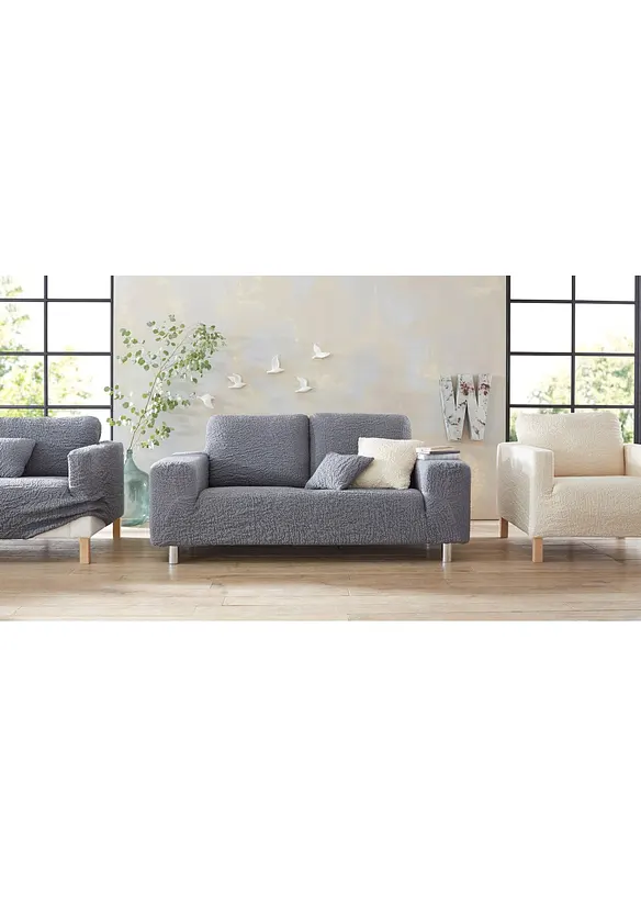 Copridivano elasticizzato con effetto crinkle, bpc living bonprix collection