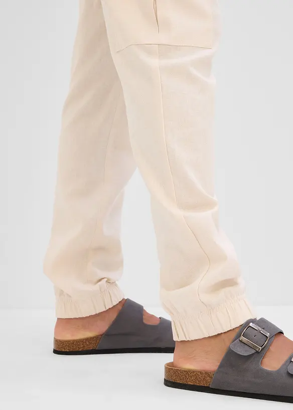 Pantaloni jogger cargo in misto cotone fresco, bonprix