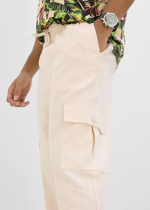 Pantaloni jogger cargo in misto cotone fresco, bonprix