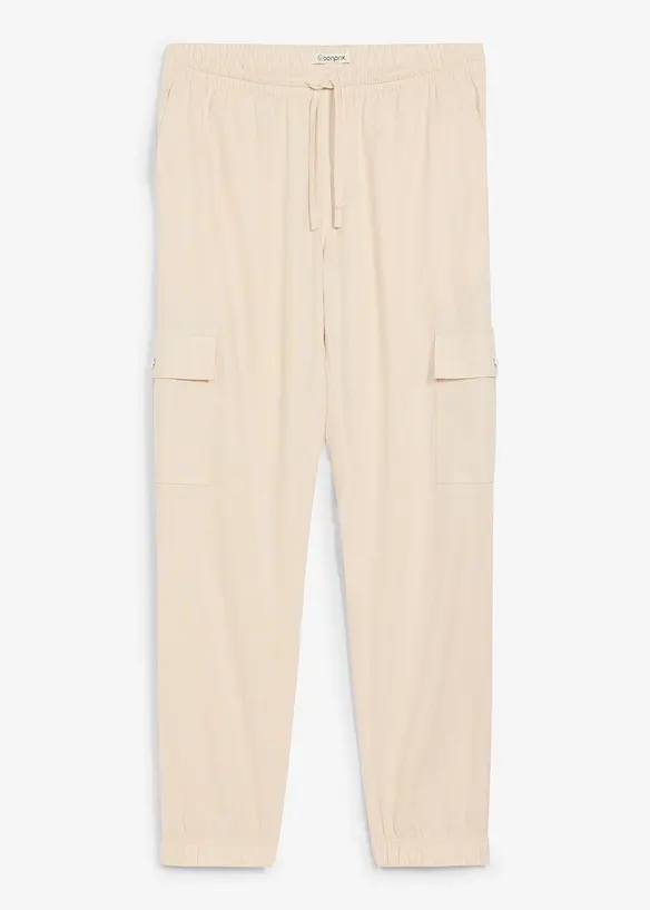 Pantaloni jogger cargo in misto cotone fresco, bonprix