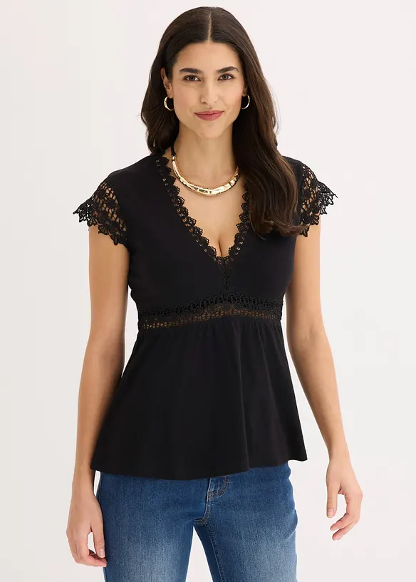 Maglia con pizzo, bonprix