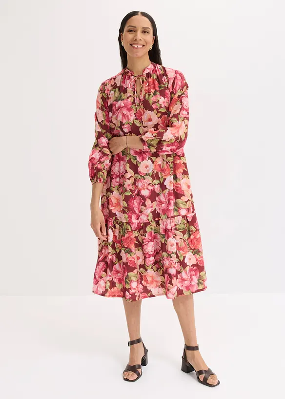 Abito midi in misto viscosa fluido, bonprix
