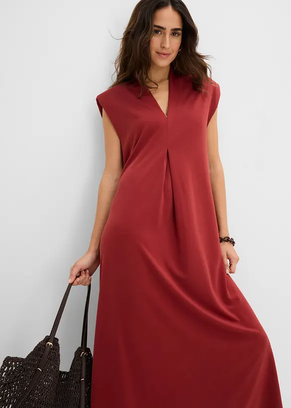 Abito in jersey di misto viscosa con spalline imbottite, bonprix