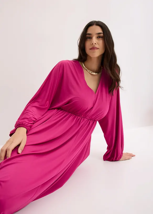 Abito midi con scollatura profonda, bonprix