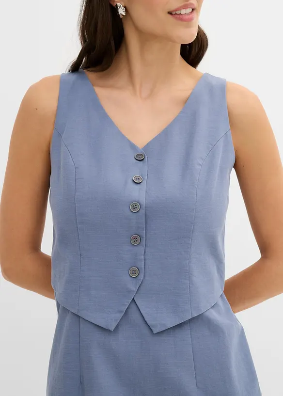 Abito a tubino con effetto gilet e lyocell, bonprix