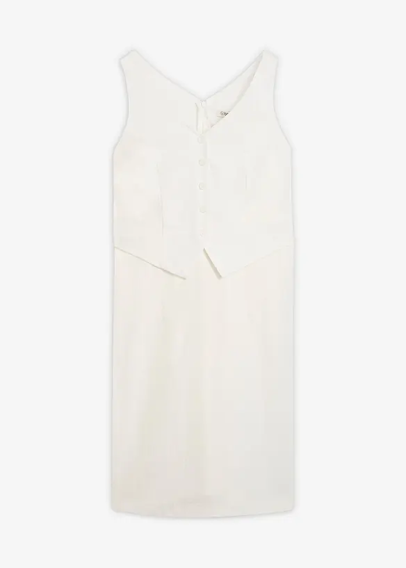 Abito a tubino con effetto gilet e lyocell, bonprix