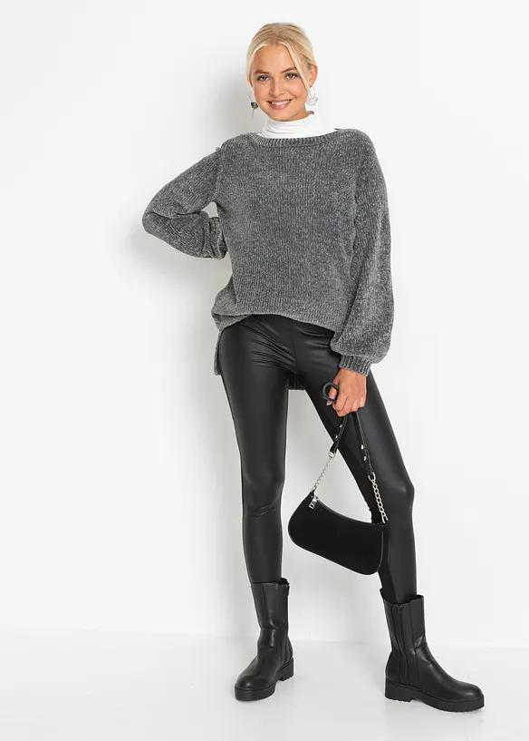 Maglione lungo in ciniglia, bonprix