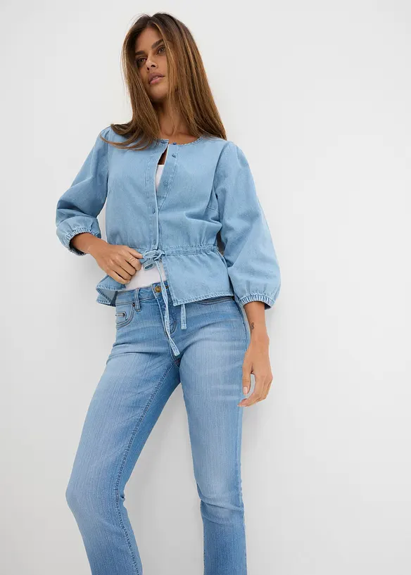 Jeans bootcut elasticizzati, vita media, bonprix