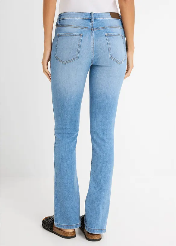 Jeans bootcut elasticizzati, vita media, bonprix