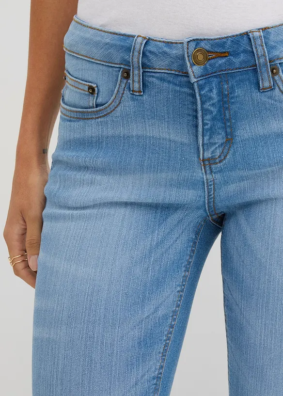 Jeans bootcut elasticizzati, vita media, bonprix