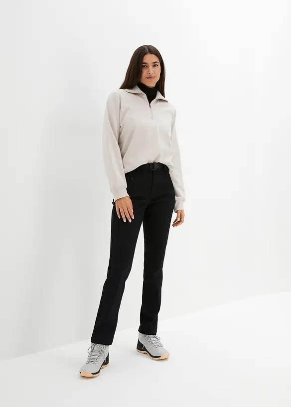 Pantaloni funzionali idrorepellenti in twill elasticizzato con cintura, bonprix