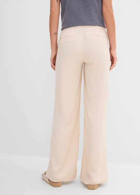 Pantaloni a palazzo lunghi  in misto lino, bonprix