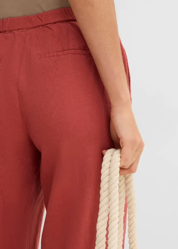 Pantaloni a palazzo lunghi  in misto lino, bonprix
