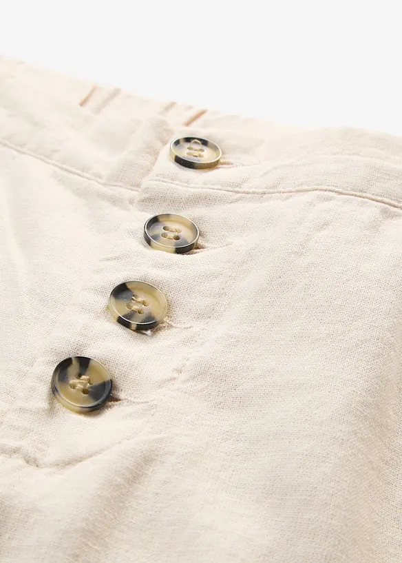 Pantaloni a palazzo lunghi  in misto lino, bonprix