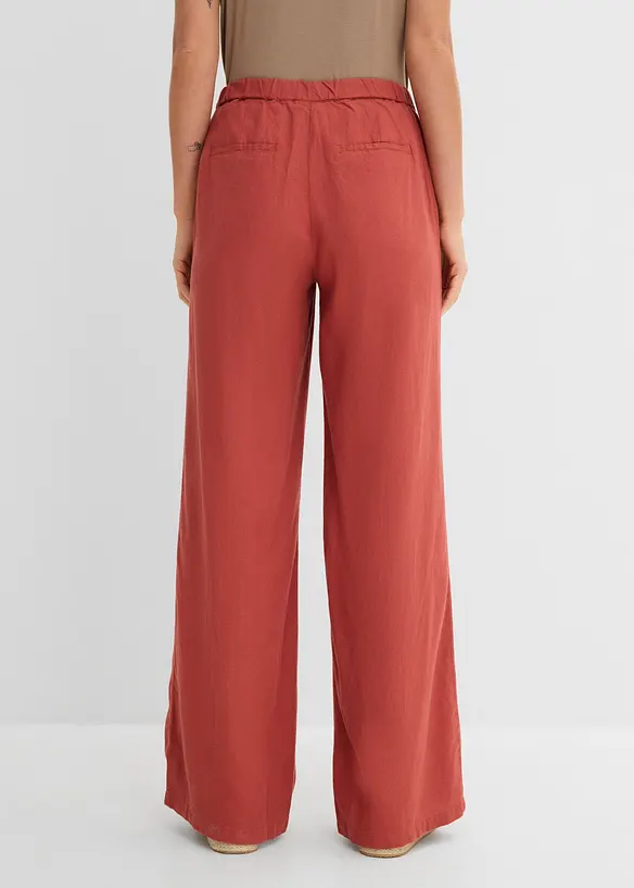 Pantaloni a palazzo lunghi  in misto lino, bonprix